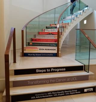 Photo of Steps to Progress exhibit in ӰԺ Main Library