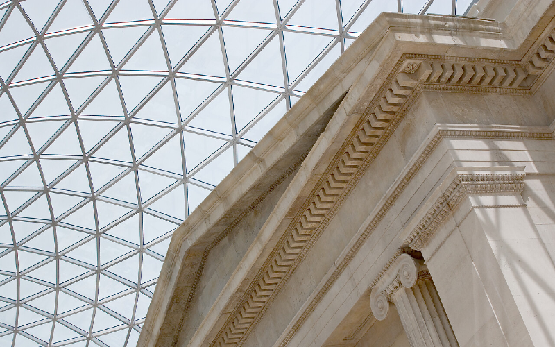 Interior ceiling of the Great Court of the British Museum.
